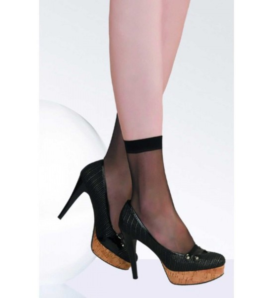 Bella Calze Süper İnce Mat 20 Den Siyah Soket Çorap 6 Çift