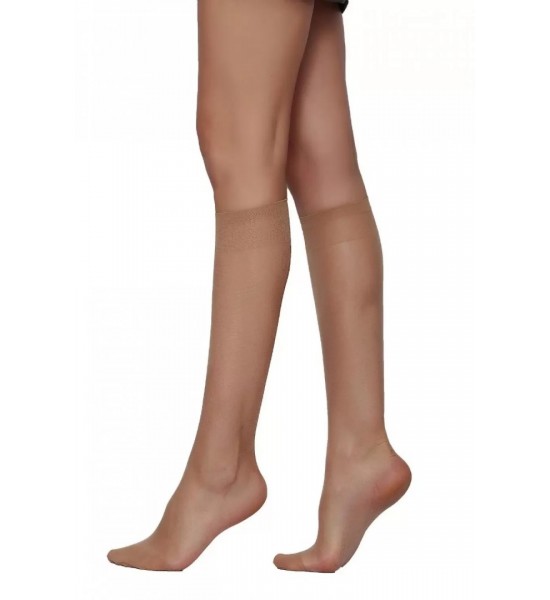 Daymod Lady Fity Parlak Likralı Bronz Dizaltı Çorap