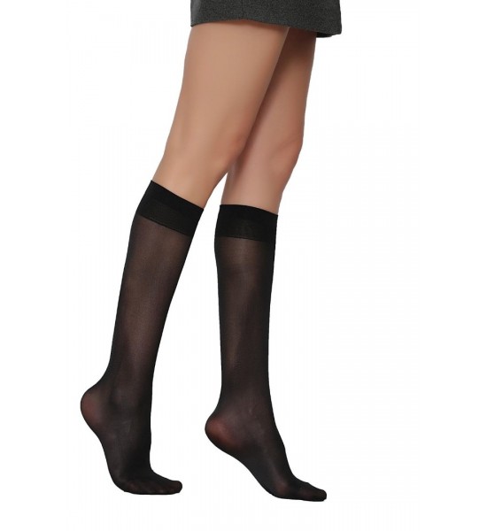 Daymod Venüs 40 Parlak Dizaltı Çorap Siyah