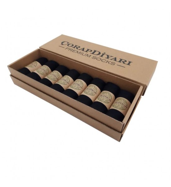 Çorapdiyarı Premium 8'li Dikişsiz Bambu Bayan Spor Bilek Patik Çorap - Siyah 