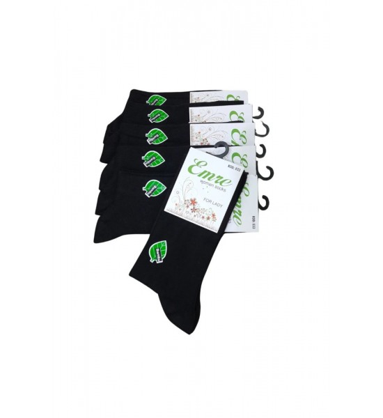 Emre Bambu Siyah Soket Dikişsiz 6 Çift Çorap (35-40 Numara)
