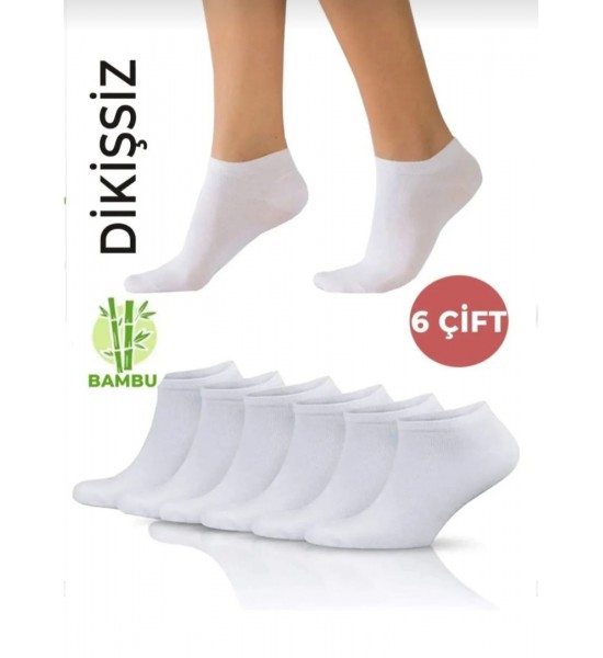 Görünmez Yazlık Çorap Kadın Ve Erkek Çorap Terletmeyen Bambu Beyaz Sneaker Çorap