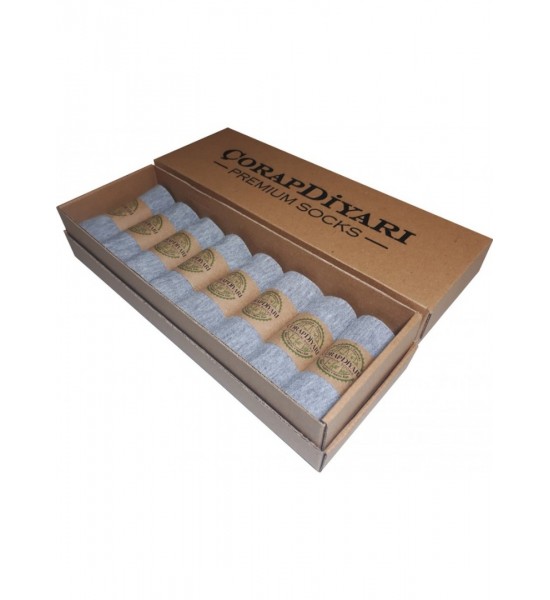 Çorapdiyarı Premium 8'li Dikişsiz Bambu Bayan Spor Bilek Patik Çorap - Gri 