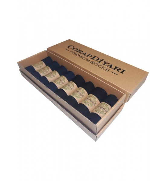 Çorapdiyarı Premium 8'li Dikişsiz Bambu Bayan Spor Bilek Patik Çorap - Siyah - Lacivert