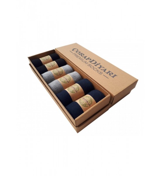 Çorapdiyarı Premium 6'lı Dikişsiz Mevsimlik Bambu Erkek Çorap - Karışık 