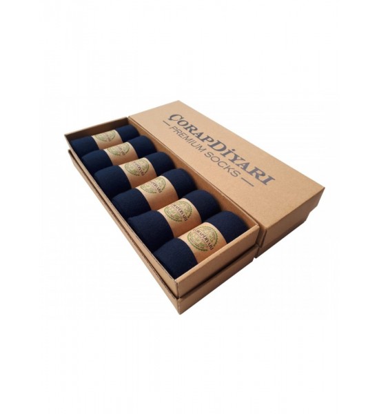 Çorapdiyarı Premium 6'lı Dikişsiz Mevsimlik Bambu Erkek Çorap - Lacivert