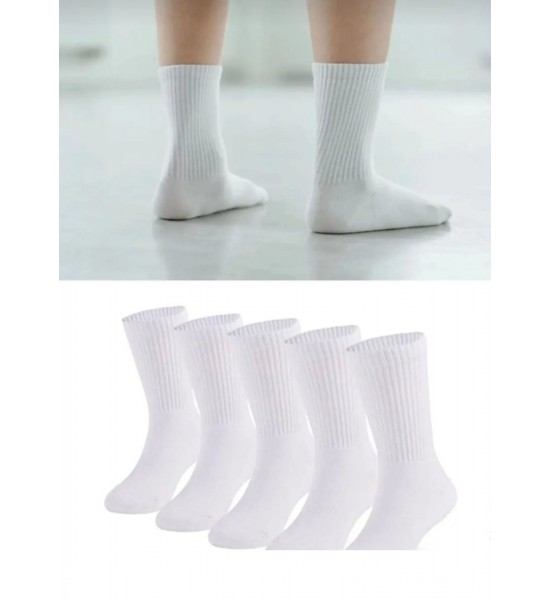 Düz Beyaz Renkli Tenis Spor Çorap 6 Çift