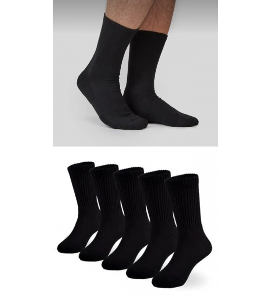 Düz Siyah Renkli Tenis Spor Çorap 6 Çift