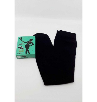 Or-Al Diz Üstü Kalın Kaçmaz 3 Çift Çorap Siyah 