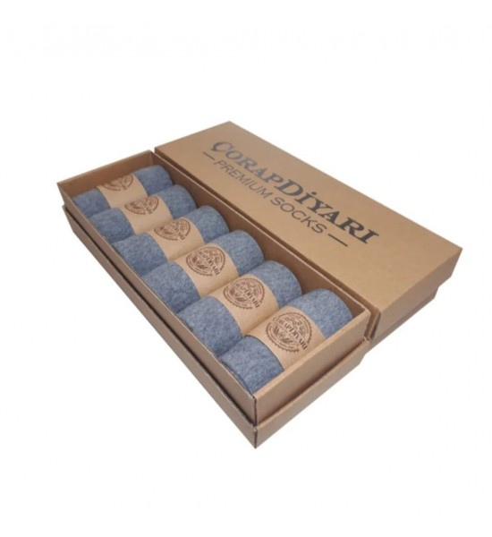 Çorapdiyarı Premium % 100 Pamuklu Dikişsiz Mevsimlik Erkek Çorabı - Gri 