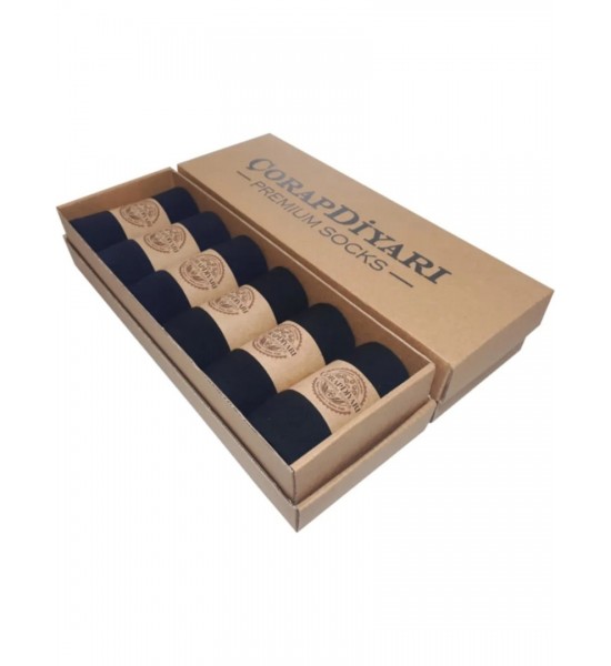 Çorapdiyarı Premium % 100 Pamuklu Dikişsiz Mevsimlik Erkek Çorabı - Siyah - Lacivert